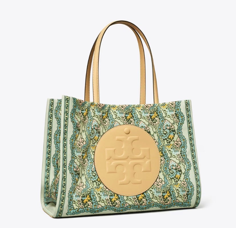TORY BURCH SMALL ELLA PRINTED TOTE  -  blue dream paisley