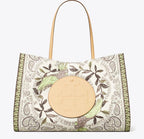 TORY BURCH ELLA PRINTED TOTE  -  mint cockatoo