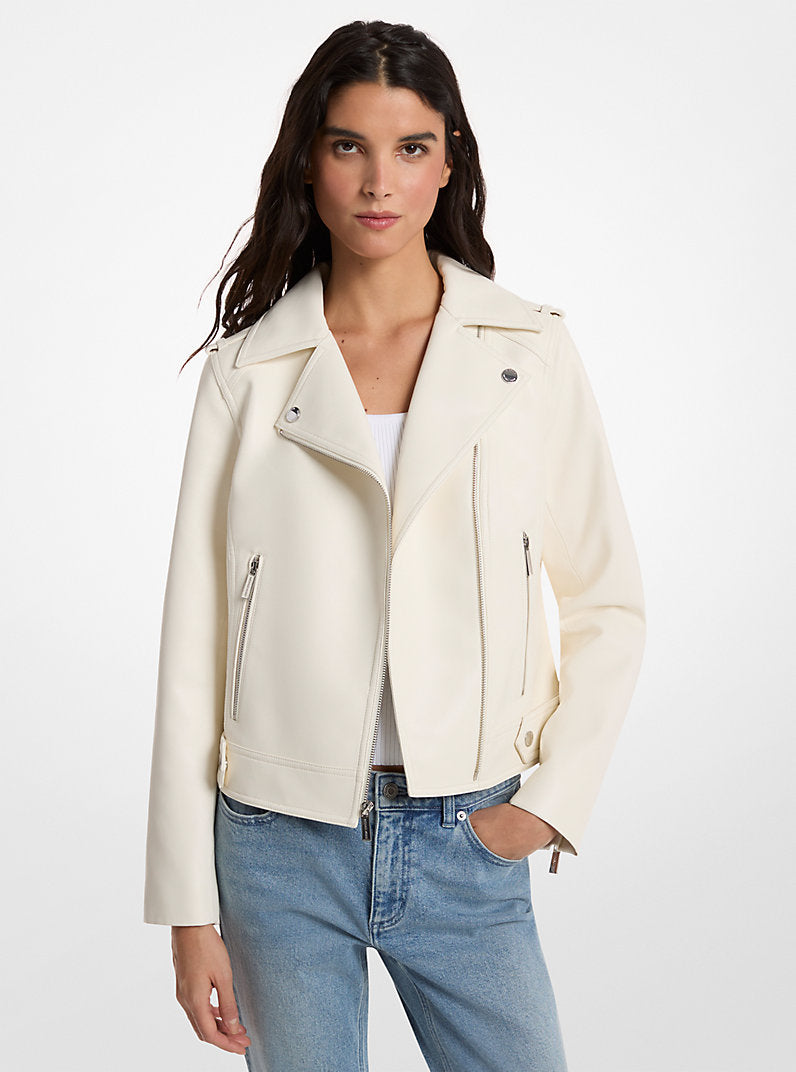 Michael Kors Moto Jacket- WHITE
