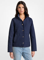 Michael Kors Quilted Logo Jacket-MIDNIGHTBLUE
