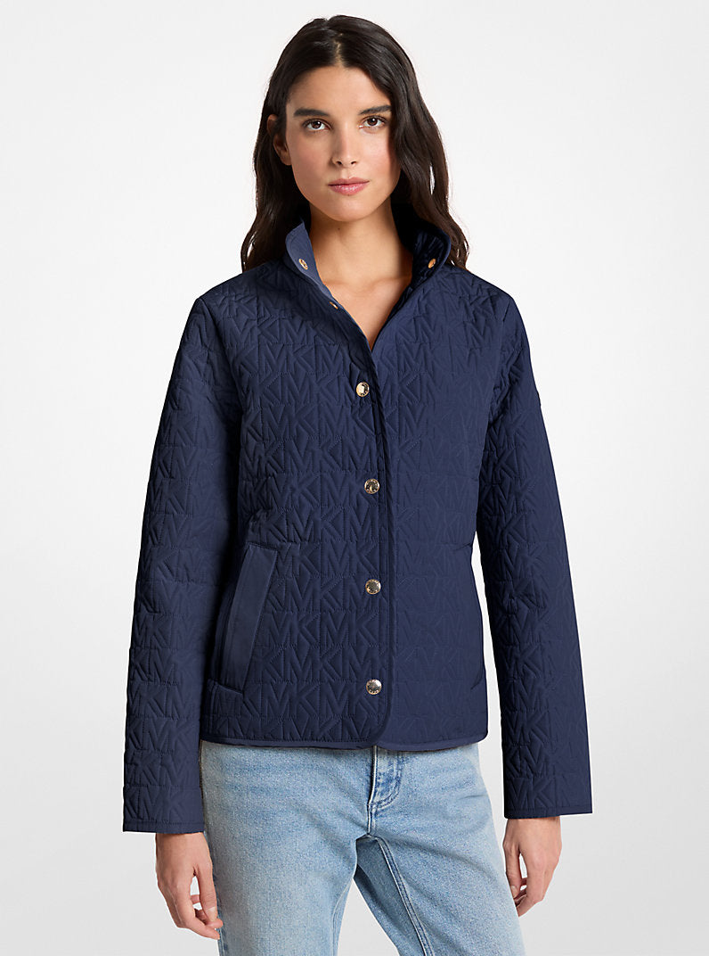 Michael Kors Quilted Logo Jacket-MIDNIGHTBLUE