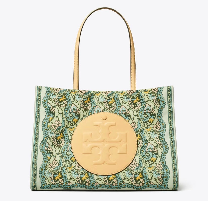TORY BURCH SMALL ELLA PRINTED TOTE  -  blue dream paisley