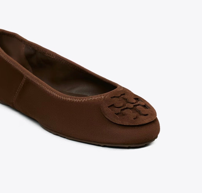 TORY BURCH REVA TRAVEL BALLET  -  Dark Cocoa