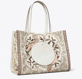 TORY BURCH SMALL ELLA PRINTED TOTE  -  pink cockatoo