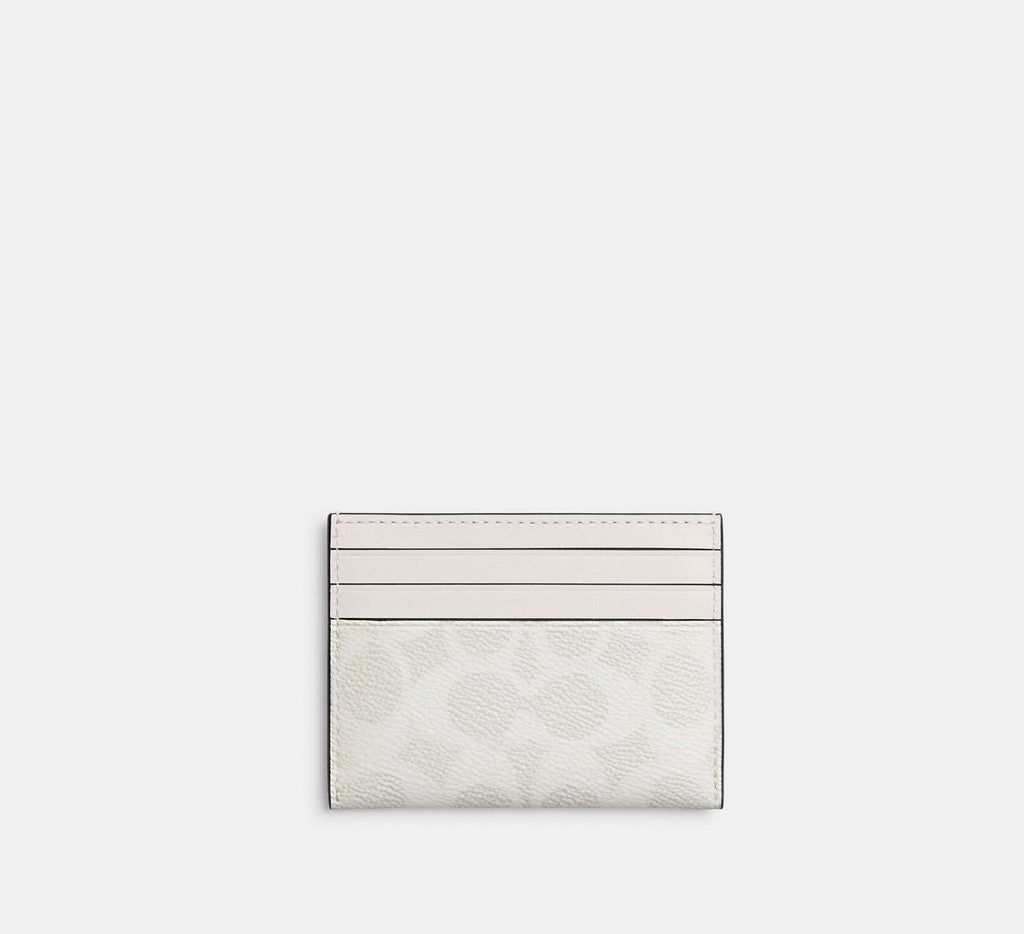Coach Card Case In Signature -Signature /Chalk/White