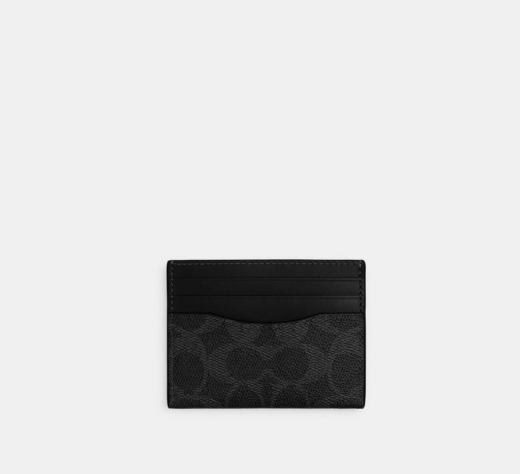 Coach Card Case In Signature -Signature /Black Signature