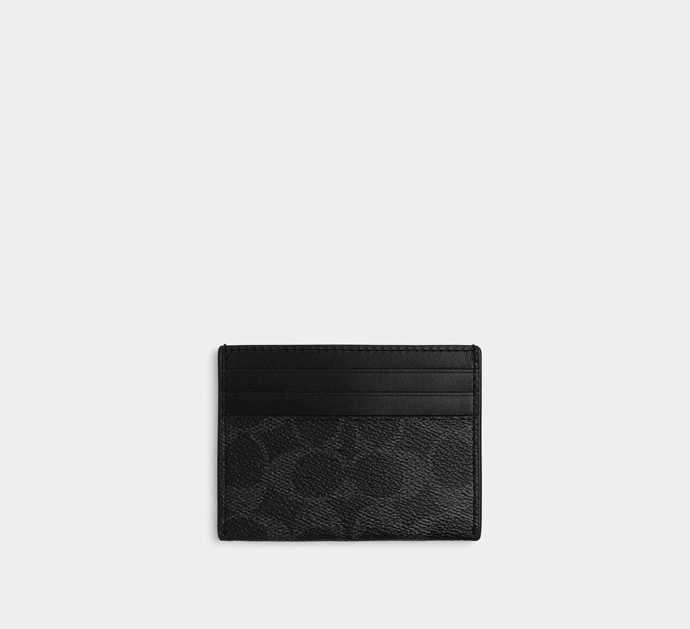 Coach Card Case In Signature -Signature /Black Signature