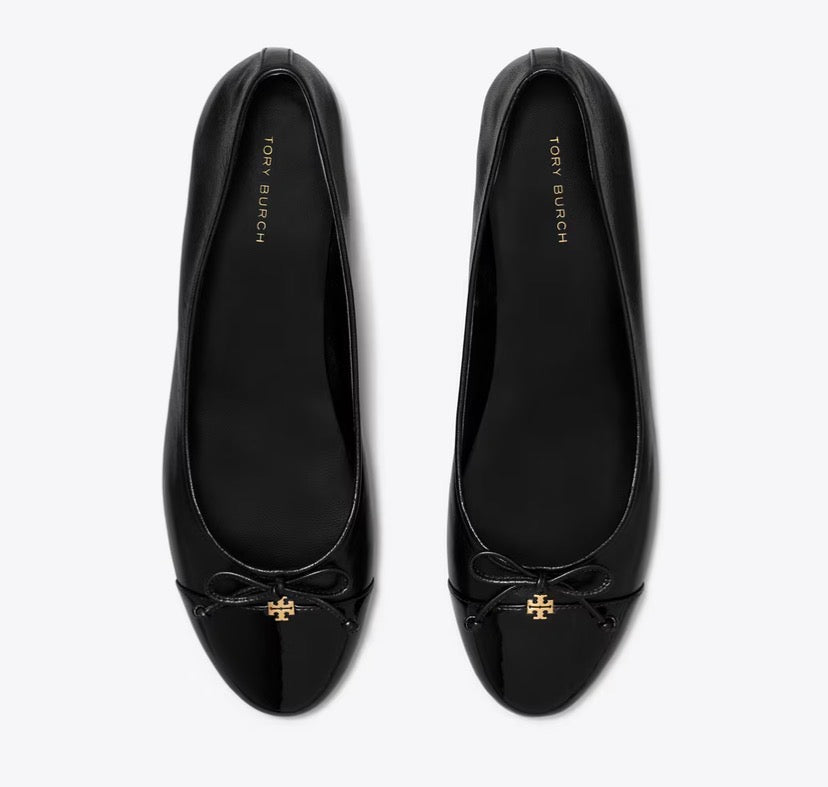 TORY BURCH CAP-TOE BALLET   -    Perfect Black