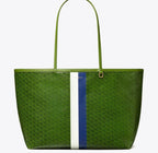 TORY BURCH RACER TOTE  -  green printed