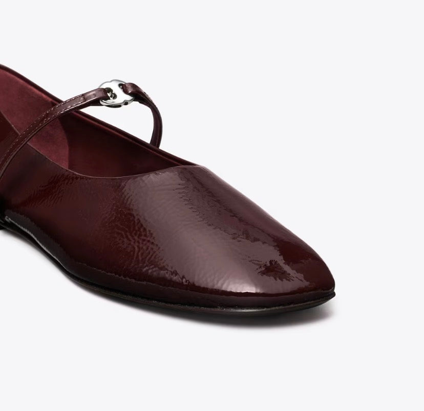TORY BURCH GEMINI LINK MARY JANE   -  Plum / Silver