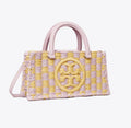 TORY BURCH ELLA HAND-CROCHETED EAST-WEST TOTE  -  pale purple