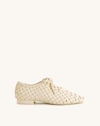 JW PEI Kayla Weave Strap Flat Shoes - Beige