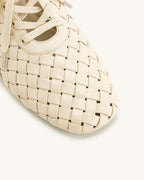 JW PEI Kayla Weave Strap Flat Shoes - Beige