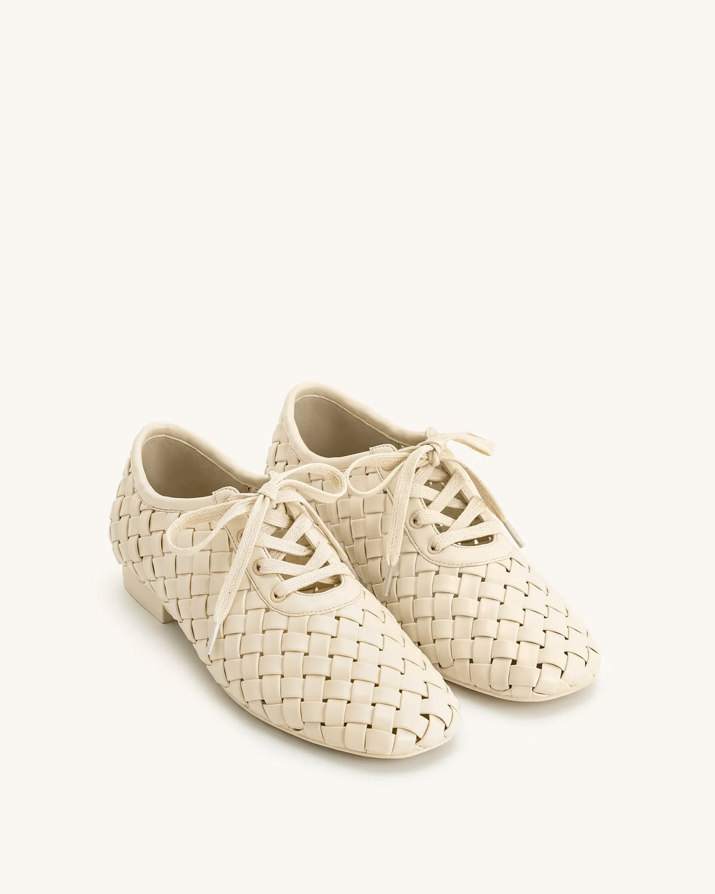 JW PEI Kayla Weave Strap Flat Shoes - Beige