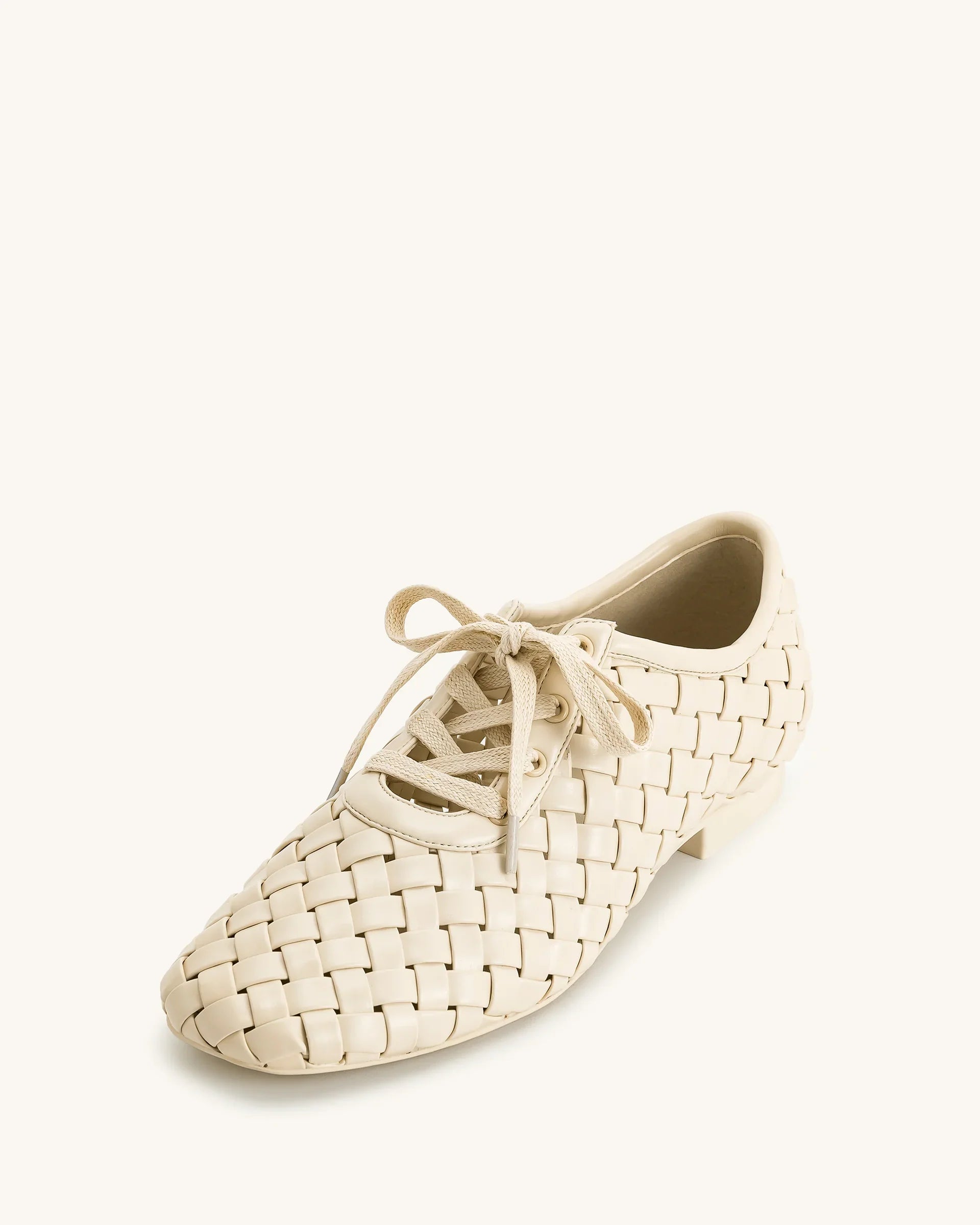 JW PEI Kayla Weave Strap Flat Shoes - Beige