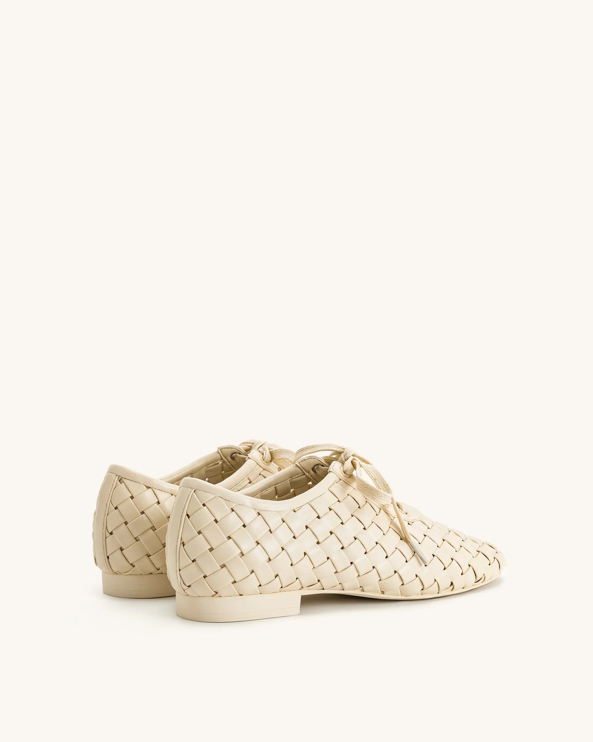 JW PEI Kayla Weave Strap Flat Shoes - Beige