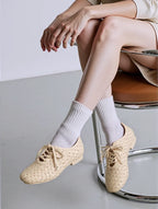 JW PEI Kayla Weave Strap Flat Shoes - Beige