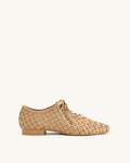JW PEI Kayla Weave Strap Flat Shoes - Apricot