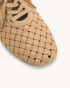 JW PEI Kayla Weave Strap Flat Shoes - Apricot