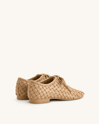 JW PEI Kayla Weave Strap Flat Shoes - Apricot