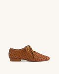 JW PEI Kayla Weave Strap Flat Shoes - Brown