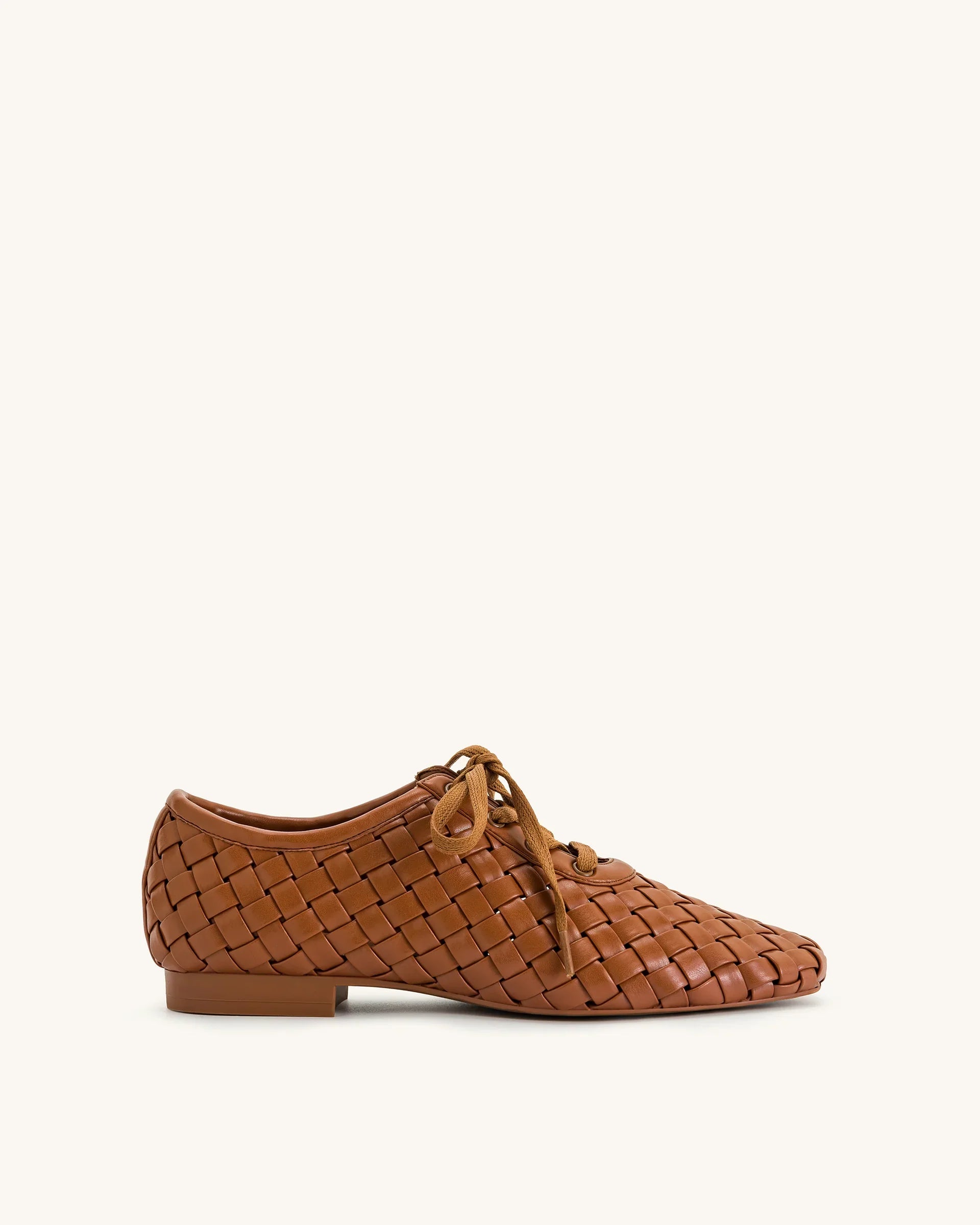 JW PEI Kayla Weave Strap Flat Shoes - Brown