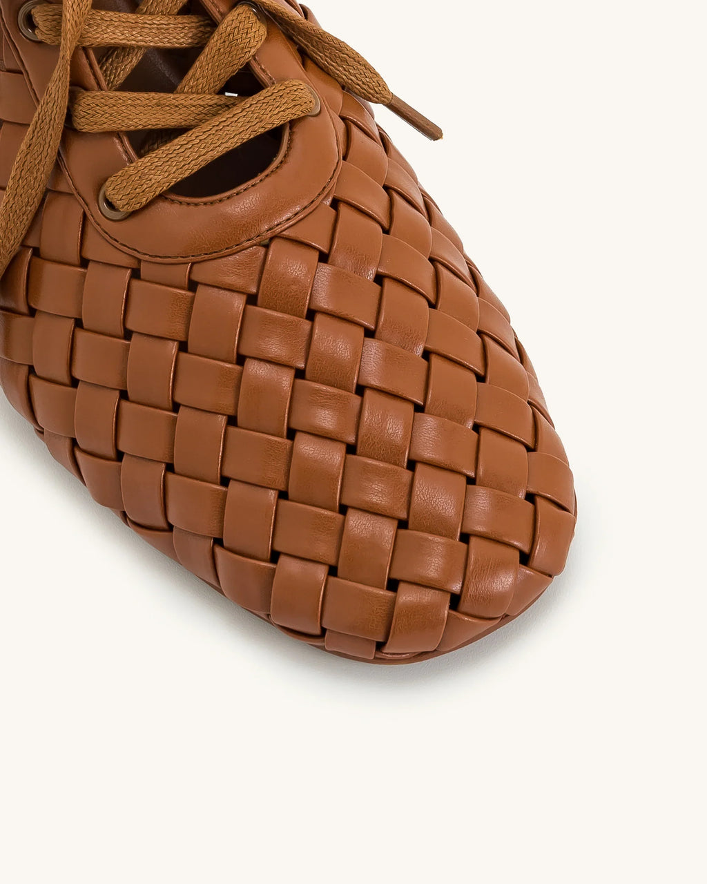 JW PEI Kayla Weave Strap Flat Shoes - Brown