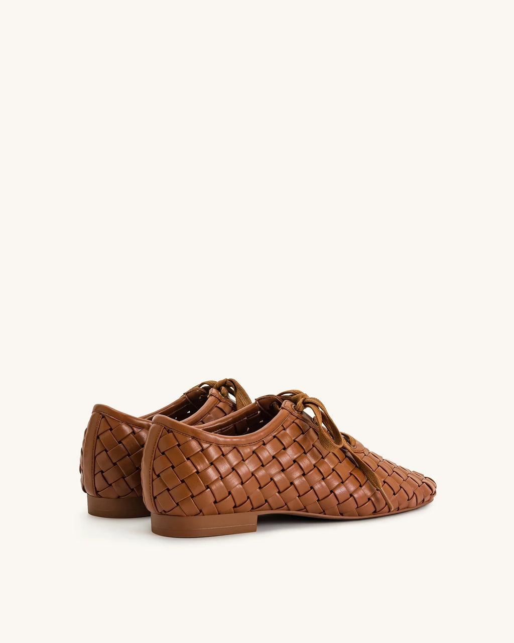 JW PEI Kayla Weave Strap Flat Shoes - Brown
