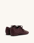JW PEI Kayla Weave Strap Flat Shoes - Claret Red