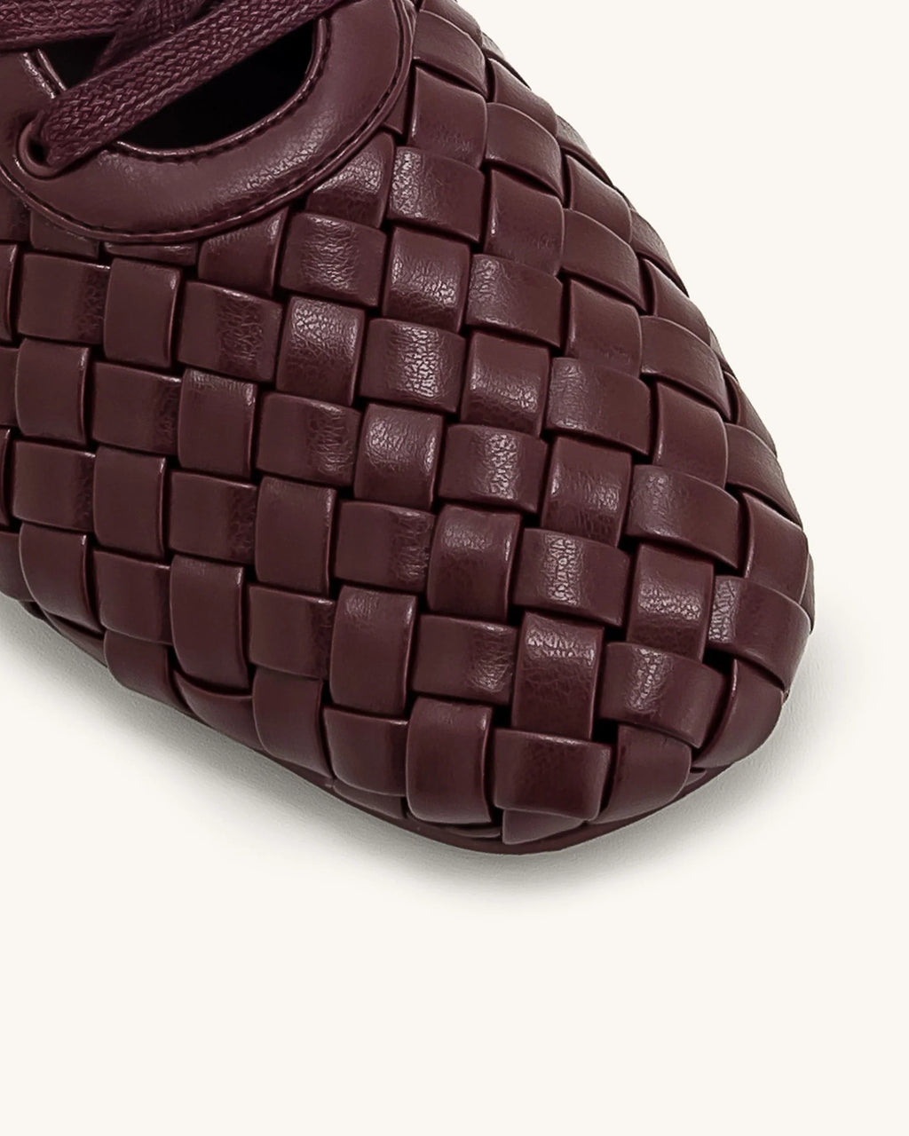 JW PEI Kayla Weave Strap Flat Shoes - Claret Red