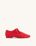 JW PEI Kayla Weave Strap Flat Shoes - Red