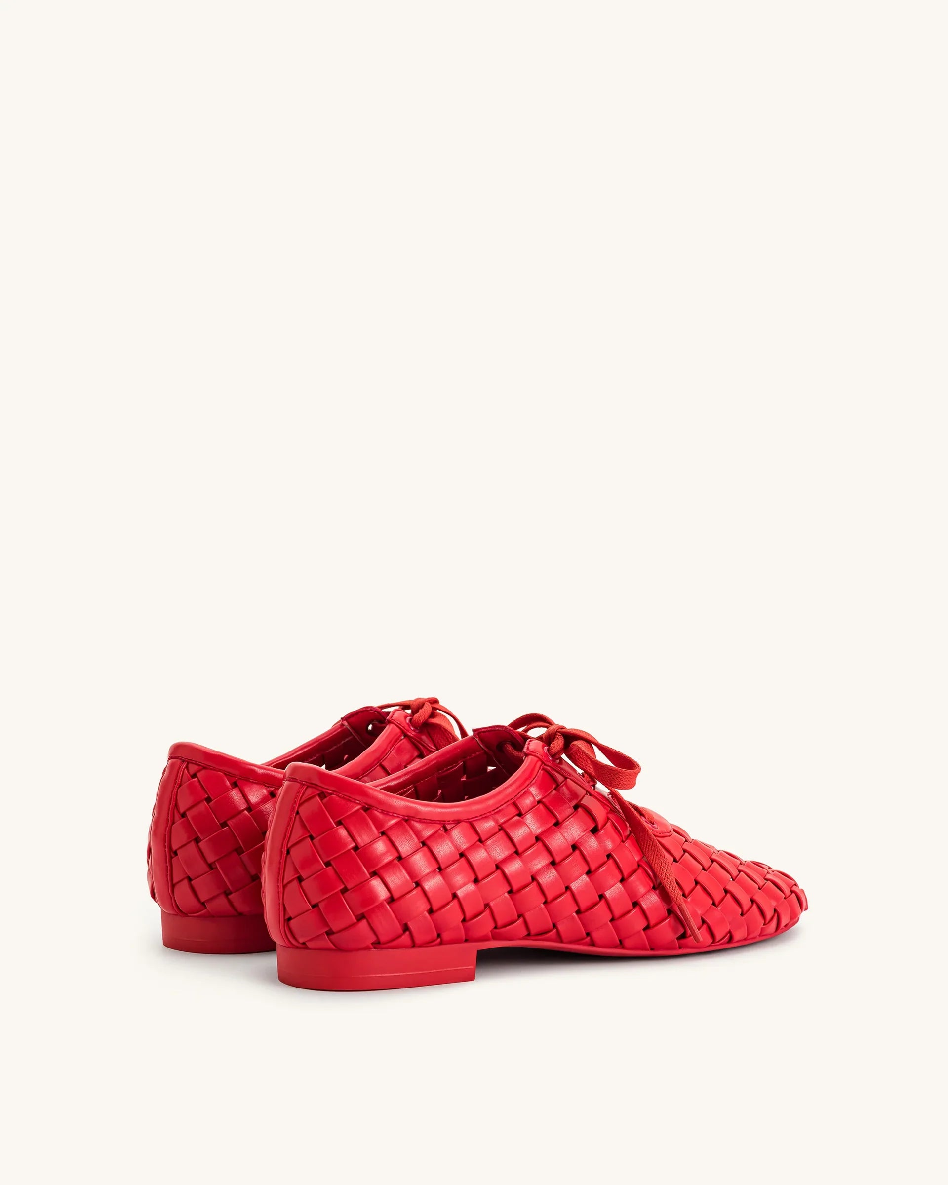 JW PEI Kayla Weave Strap Flat Shoes - Red