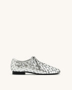 JW PEI Kayla Weave Strap Flat Shoes - Silver