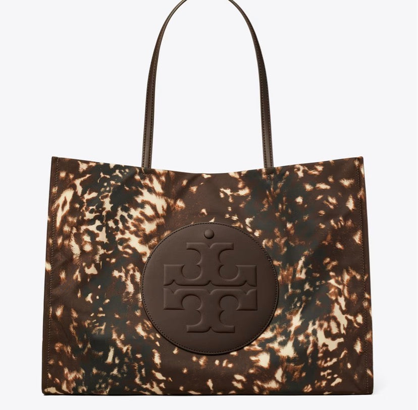 TORY BURCH ELLA PRINTED TOTE  -  fall fawn