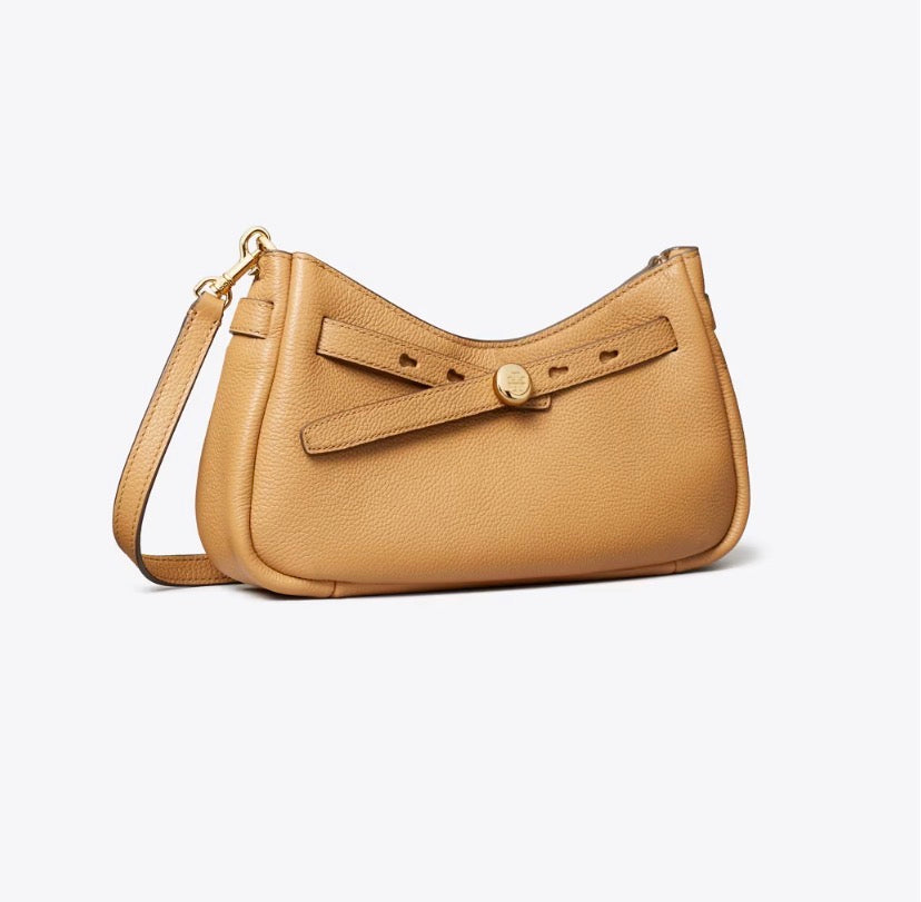 TORY BURCH ROMY ZIP TOP CROSSBODY  -  tiramisu