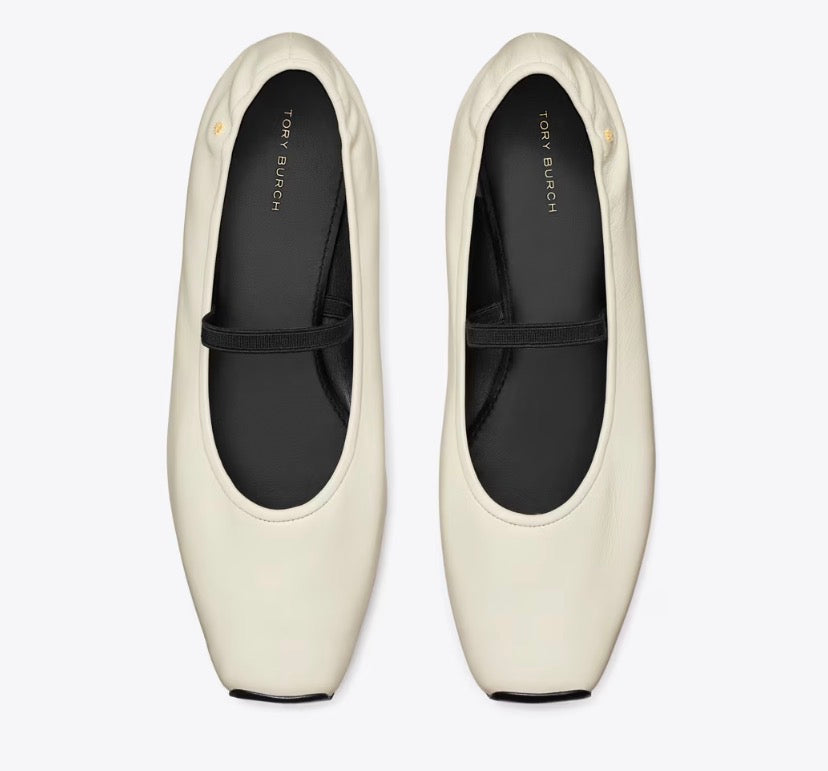 TORY BURCH RUNWAY BALLET   -  New Ivory / Perfect Black