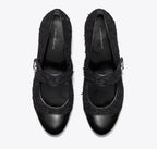 TORY BURCH CAP-TOE MARY JANE  -  Midnight Navy / Perfect Black