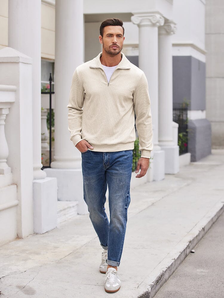 Lässig Corduroy Polo Collar Pullover (US Only)