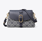TORY BURCH T MONOGRAM SOFT SMALL SHOULDER BAG  -  tory navy