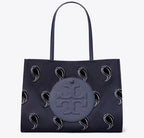 TORY BURCH SMALL ELLA PRINTED TOTE  -  medium navy pajama print