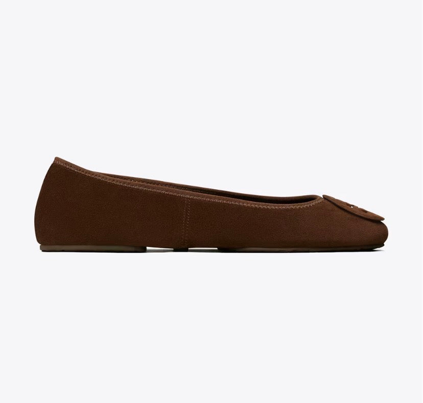 TORY BURCH REVA TRAVEL BALLET  -  Dark Cocoa