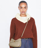 TORY BURCH ROMY ZIP TOP CROSSBODY  -  soft cement