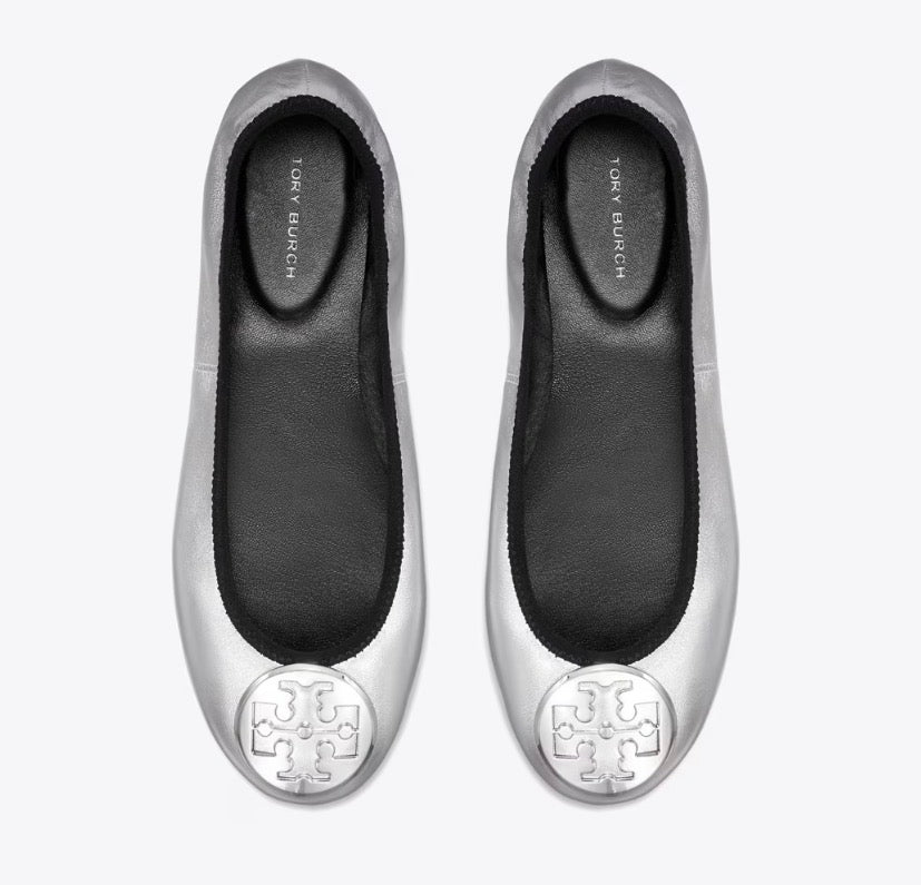 TORY BURCH REVA TRAVEL BALLET  -  Silver
