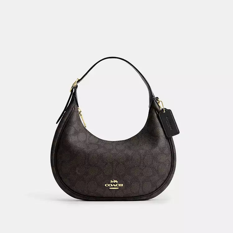 Coach Emily Shoulder Bag In Signature   -  Gold/Walnut/Black