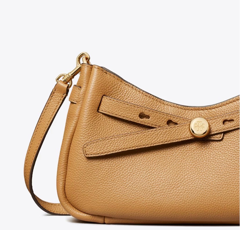 TORY BURCH ROMY ZIP TOP CROSSBODY  -  tiramisu