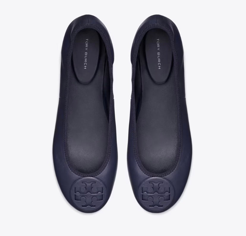 TORY BURCH REVA TRAVEL BALLET  -  NEW NAVY