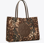 TORY BURCH ELLA PRINTED TOTE  -  fall fawn