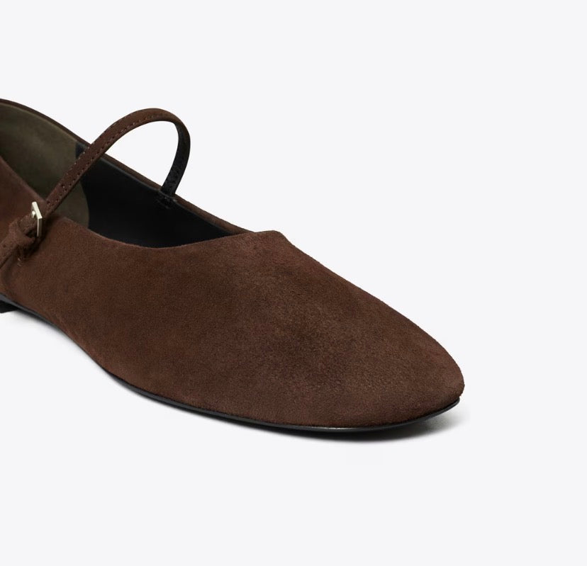 TORY BURCH MARY JANE BALLET  -   Dark Cocoa