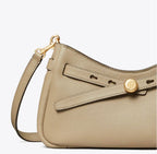 TORY BURCH ROMY ZIP TOP CROSSBODY  -  soft cement