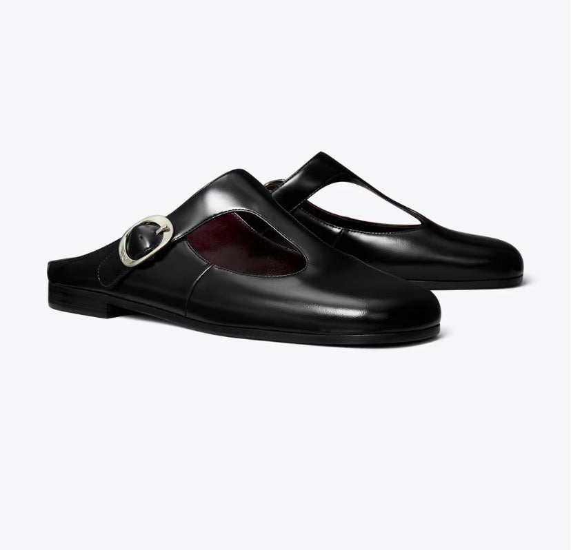 TORY BURCH VIOLET T-STRAP MULE   -  Perfect Black